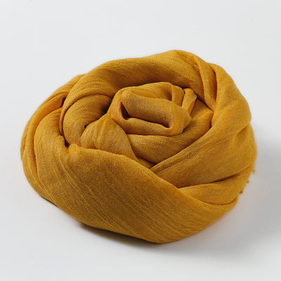Pañuelo de Algodón y Lino Artístico de Color Sólido para Mujer - Image 10