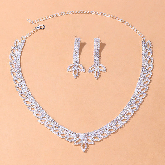 Conjunto de Collar y Aretes de Novia Lujo Ligero para Vestido de Boda - Image 4