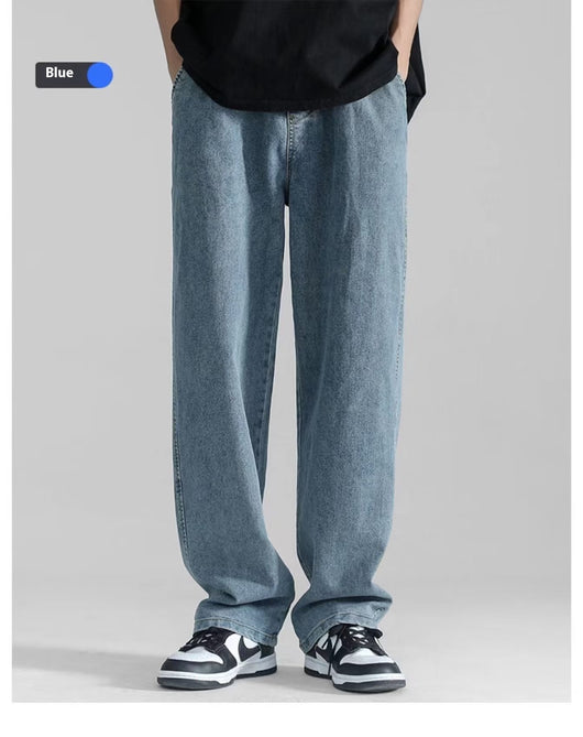 Pantalón Jeans Hombre Corte Recto Ancho Suelto con Caída - Image 19