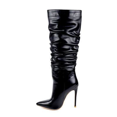 Botas Stiletto de Punta Plisada para Mujer - Tacón Alto Elegante - Image 8