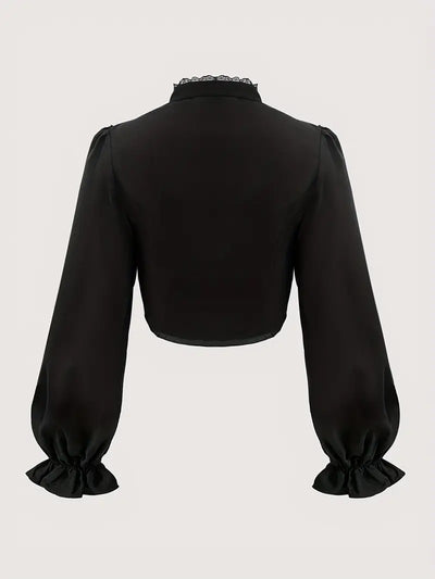 Blusa de Encaje con Botones Frontales y Diseño Exclusivo - Image 8