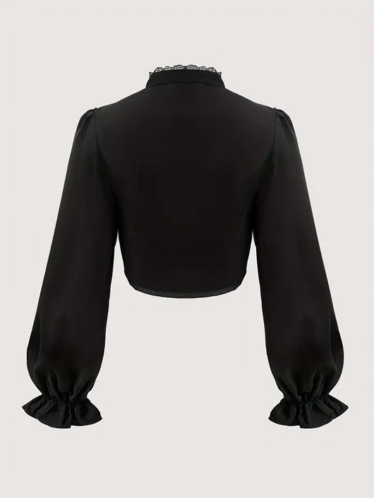 Blusa de Encaje con Botones Frontales y Diseño Exclusivo - Image 8