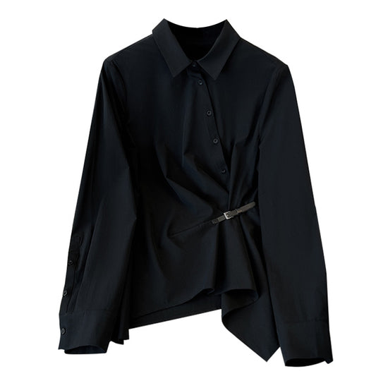 Blusa Negra Manga Larga para Mujer - Perfecta para Primavera