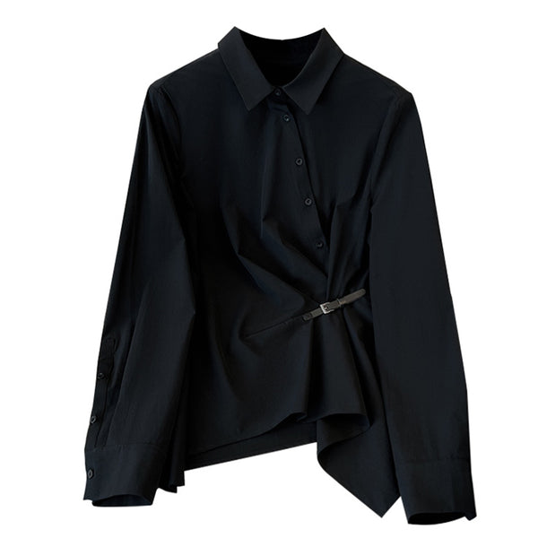 Blusa Negra Manga Larga para Mujer - Perfecta para Primavera