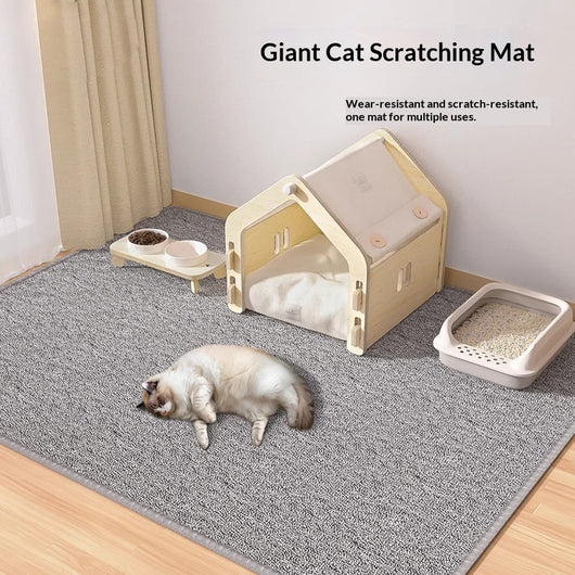 Dark gray textured pet-proof rug with a subtle border, shown on a light wood floor. - Image 7