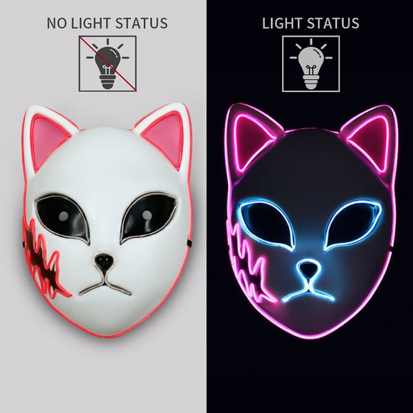 Máscara Facial LED Luminosa con Diseño de Gato