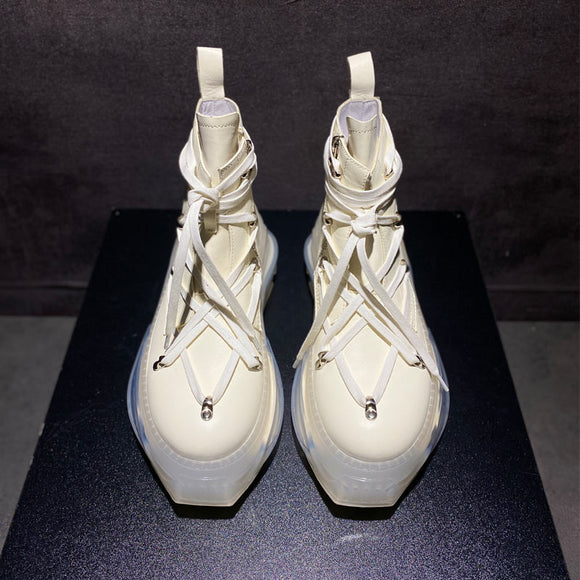 Botas Altas de Cuero Genuino con Plataforma para Hombre