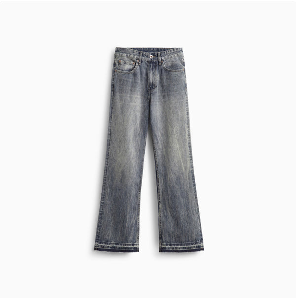 Jeans Rectos Sueltos con Micro Acampanada para Hombre