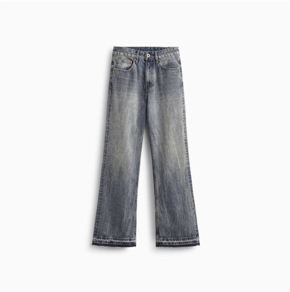 Jeans Rectos Sueltos con Micro Acampanada para Hombre