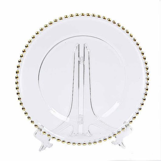 Plato de Vidrio Decorativo con Cuentas Doradas - Image 8