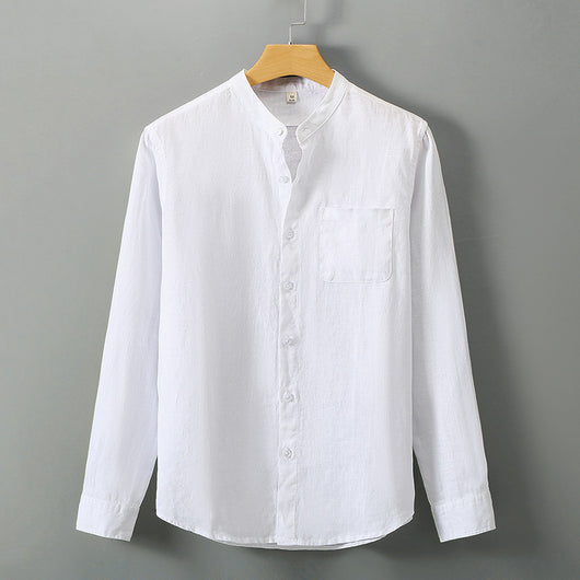 Camisa de Lino a Rayas Manga Corta - Image 22