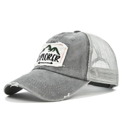Gorra de Béisbol Vintage con Bordado Desteñido y Visera Curva de Malla - Image 4