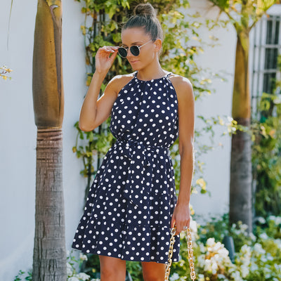 Vestido Elegante de Chifón con Lunares para Mujer - Image 17