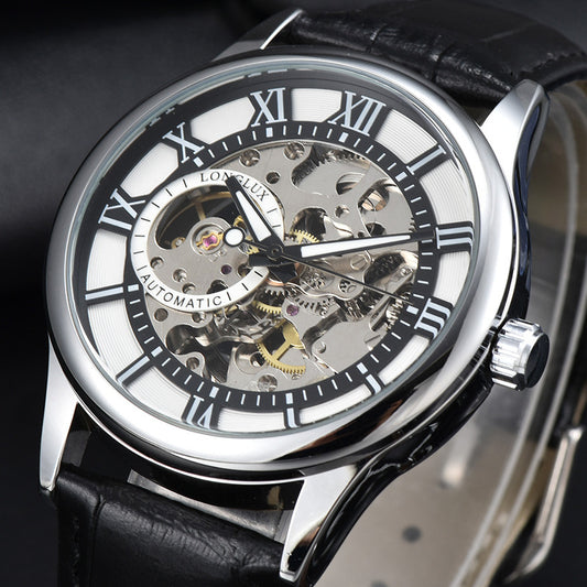 Reloj Mecánico Hombre Escala Romana Resistente al Agua Estilo Ejecutivo