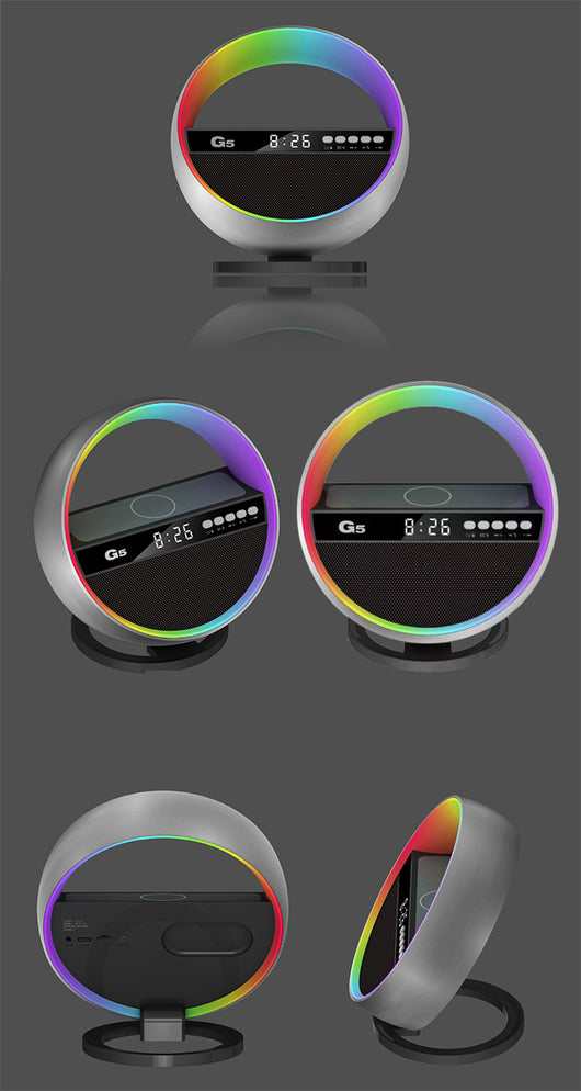 Lámpara Ambiental RGB con Cargador Inalámbrico y Altavoz Bluetooth - Image 13