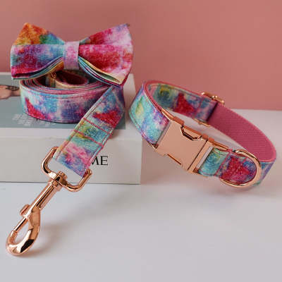 Collar para Mascota con Hebilla Azul Teñido en Caliente y Oro Rosa - Image 10
