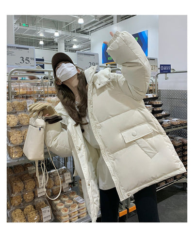 Chaqueta Corta de Plumón Blanco para Mujer - Abrigo Elegante de Invierno - Image 15
