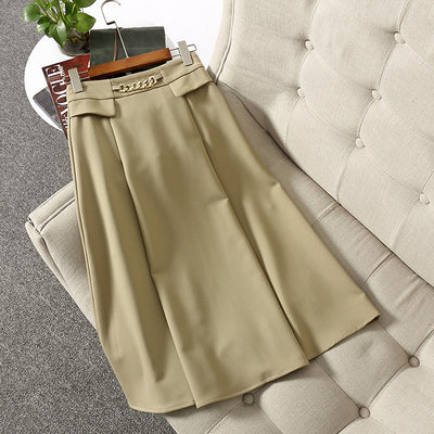 Falda Midi Elegante con Cadena en la Cintura - Image 23
