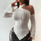 Playera Cuello Halter Manga Larga Estilo Urbano Spicy Girl