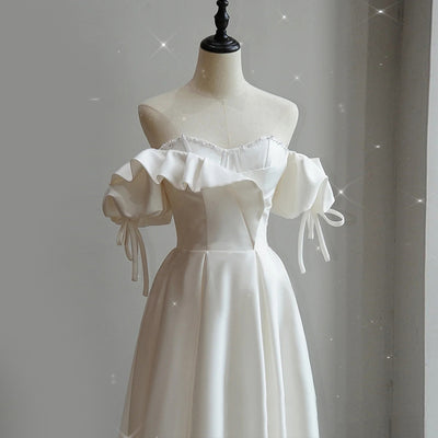 Vestido de Novia Satinado Hada Francesa Elegante - Image 5