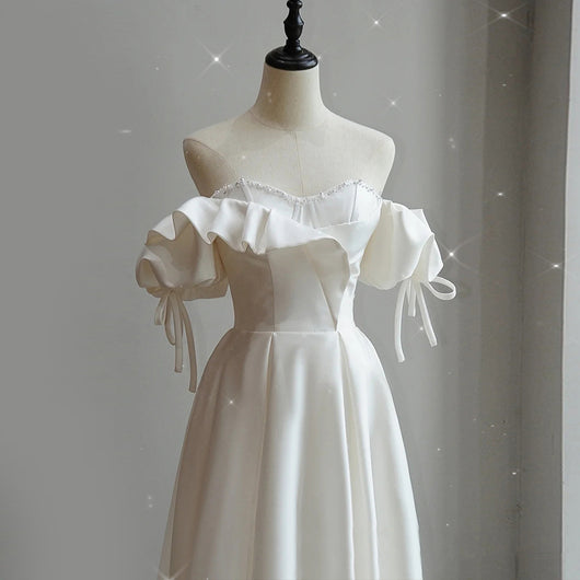 Vestido de Novia Satinado Hada Francesa Elegante - Image 5