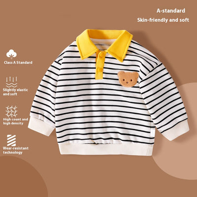 Camisa Infantil Primavera Otoño con Cuello Solapa - Image 8