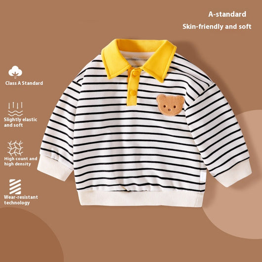 Camisa Infantil Primavera Otoño con Cuello Solapa - Image 8