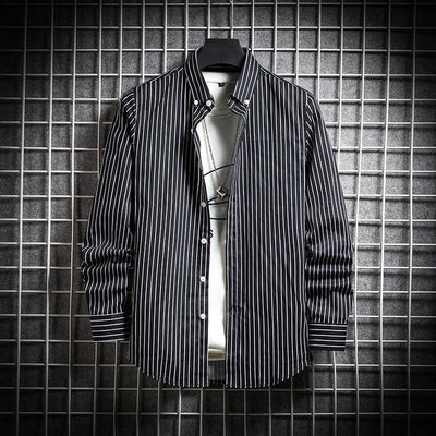 Camisa Manga Larga Slim Fit Estilo Coreano Talla Grande Hombre - Image 4