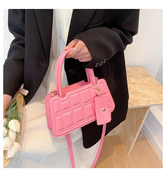 Bolsa de Hombro Multicolor con Textura Grid y Billetera - Tote Elegante para Mujer - Image 7