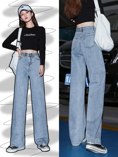 Jeans Anchos de Cintura Alta Otoño - Corte Recto Holgado con Caída Perfecta - Image 7