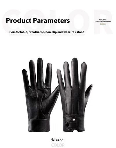 Guantes de Cuero Genuino Unisex con Forro Polar para Otoño e Invierno - Image 8