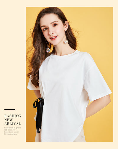 Camiseta Básica Suelta de Manga Corta en Color Liso - Image 9