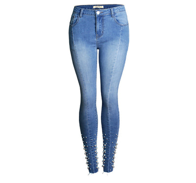 Jeans Slim Skinny Elásticos con Detalles de Cuentas - Image 10