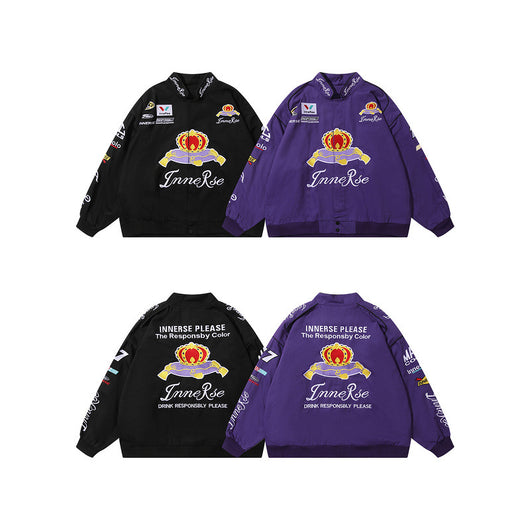 Chaqueta Deportiva Suelta Sin Cuello con Cierre - Estilo Béisbol Negro - Image 22