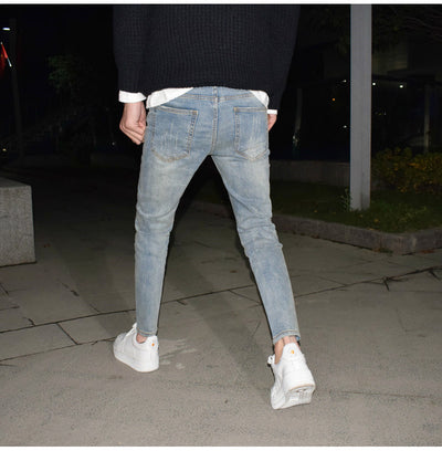 Jeans Vintage Azul Claro Desgastado con Stretch - Image 6