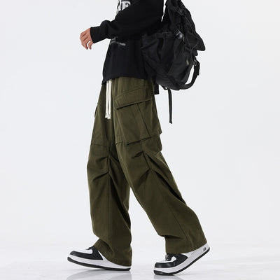 Pantalones Plisados Retro para Hombre - Corte Recto Casual Tendencia - Image 3