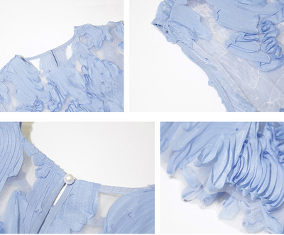 Blusa de Encaje con Recortes Ondulados y Costuras Decorativas - Image 12