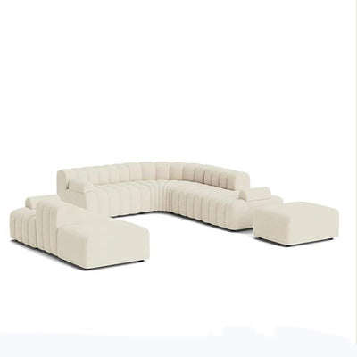 Sofá Curvo de Terciopelo de Cordero - Combinación Modular - Image 16