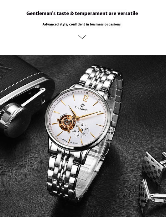 Reloj Mecánico Automático Profesional Hueco Tres Agujas Resistente al Agua para Hombre - Image 14