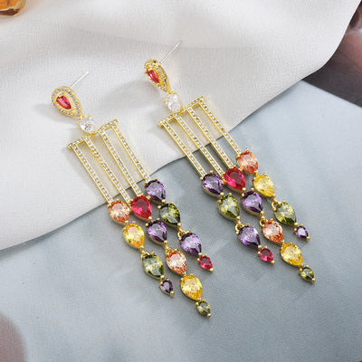 Aretes de Circonia Multicolor Micro Brillante - Image 2
