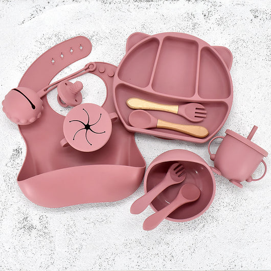 Set de Plato Compartido con Diseño de Ositos de Silicona - 9 Piezas - Image 12