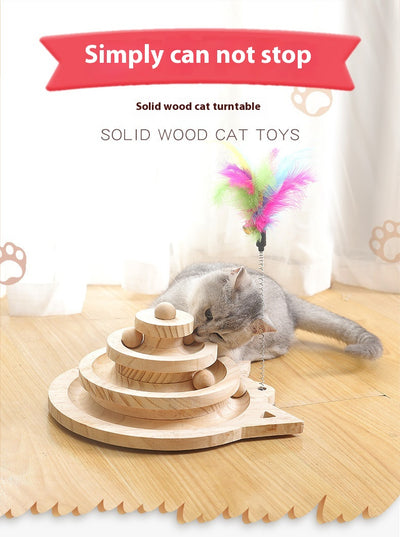 Juguete Interactivo de Madera para Gatos con Plataforma Giratoria - Image 15