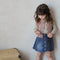 Falda Vaquera Blanca Estilo Western Corte A para Niñas