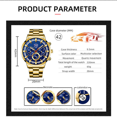 Reloj de Cuarzo Luminoso para Hombre - Elegancia Empresarial - Image 12