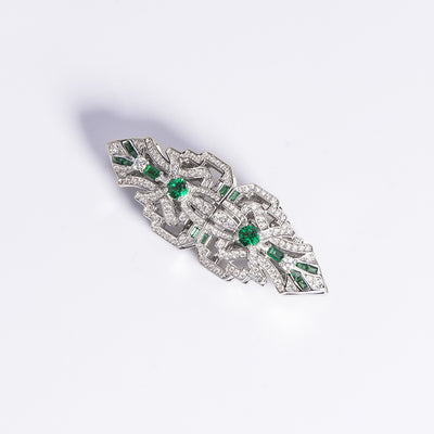 Broche de Espinela Verde Retro de Alta Joyería - Image 6