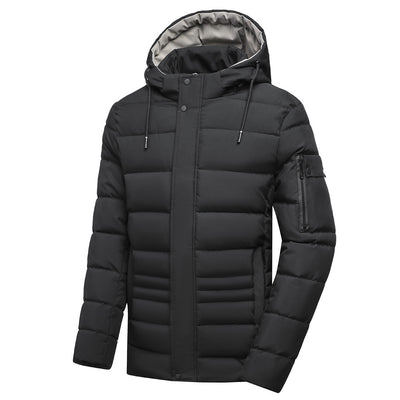 Abrigo de Algodón para Hombre con Forro Polar y Capucha Desmontable