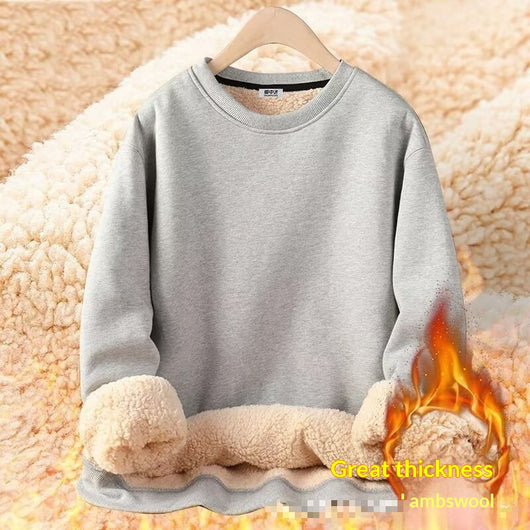 Sudadera Holgada Gruesa con Cuello Redondo para Hombre