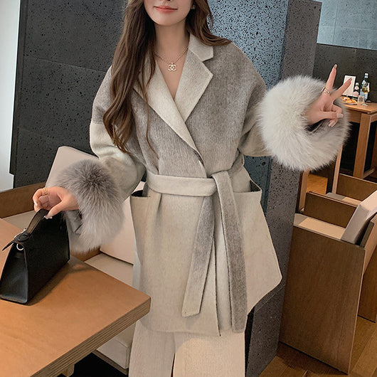 Abrigo de Cachemira Reversible con Degradado de Colores - Image 4