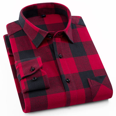 Camisa de Cuadros de Algodón Suave para Hombre - Diseño Moderno - Image 4