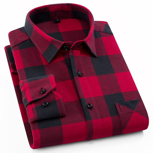 Camisa de Cuadros de Algodón Suave para Hombre - Diseño Moderno - Image 4